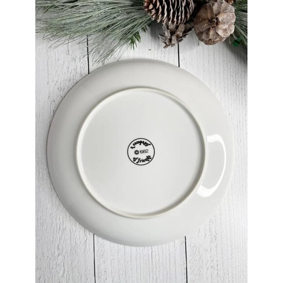 Set Of 4 Vintage Santa Claus 10" Lunch / Dessert Ceramic Christmas Holiday Table - Picture 2 of 10